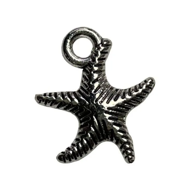 Star Fish Pendant Silver Tone Charm Bracelet Necklace Jewelry Craft Dangle u Nau - Image 2