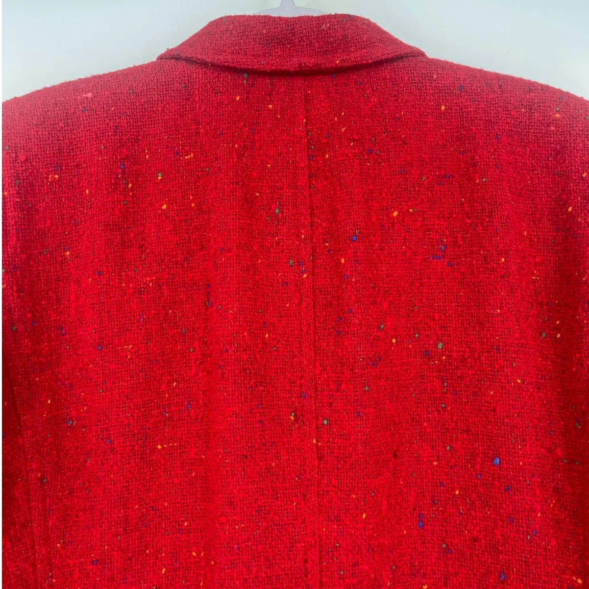 Vtg 90s Lizwear Blazer Sz 8P Tweed Speckled Heritage Preppy Ivy Y2K Old Money Red - Image 6