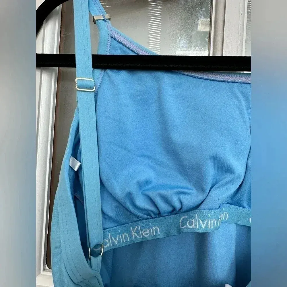 Calvin Klein Logo Classic One Piece Swimsuit Tiffany Blue Women’s Size 6 Small - Image 9