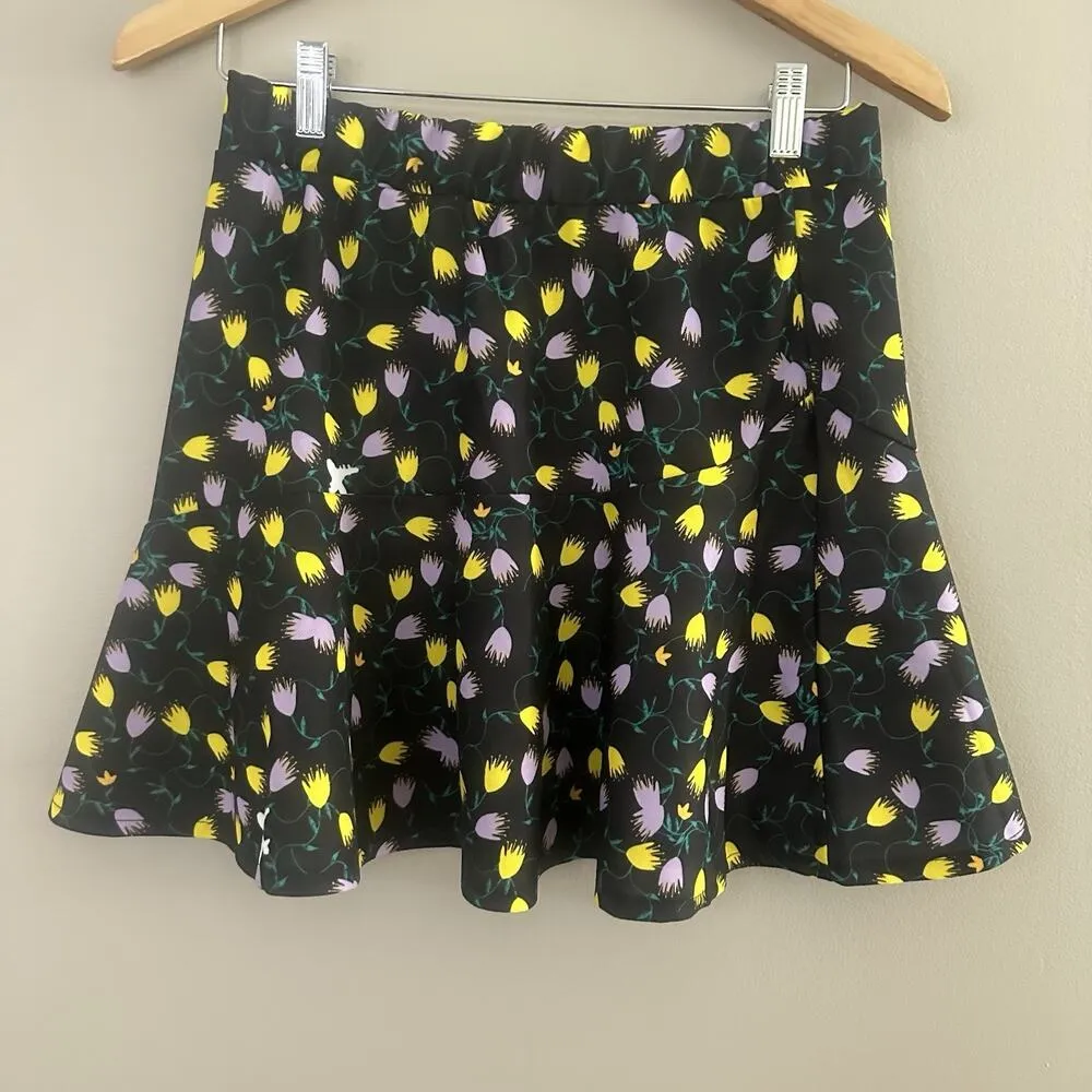 Adidas Originals AOP Skirt Women’s Size Small A-Line Floral Active Skirt Black - Image 4