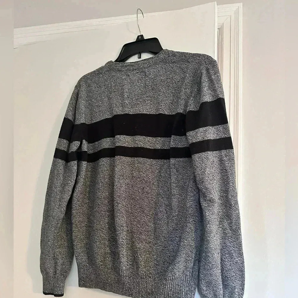 American Eagle. Athletic fit. Preppy cardigan. Heather gray and black. Sz:S - Image 2