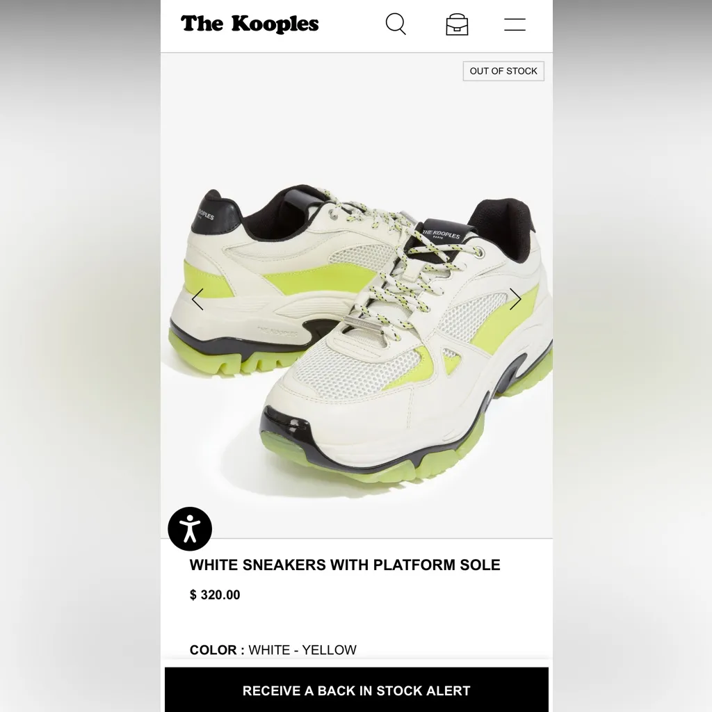 The Kooples White Bicolor Sneakers with Platform Sole Size 8 US 39FR NWT - Image 12