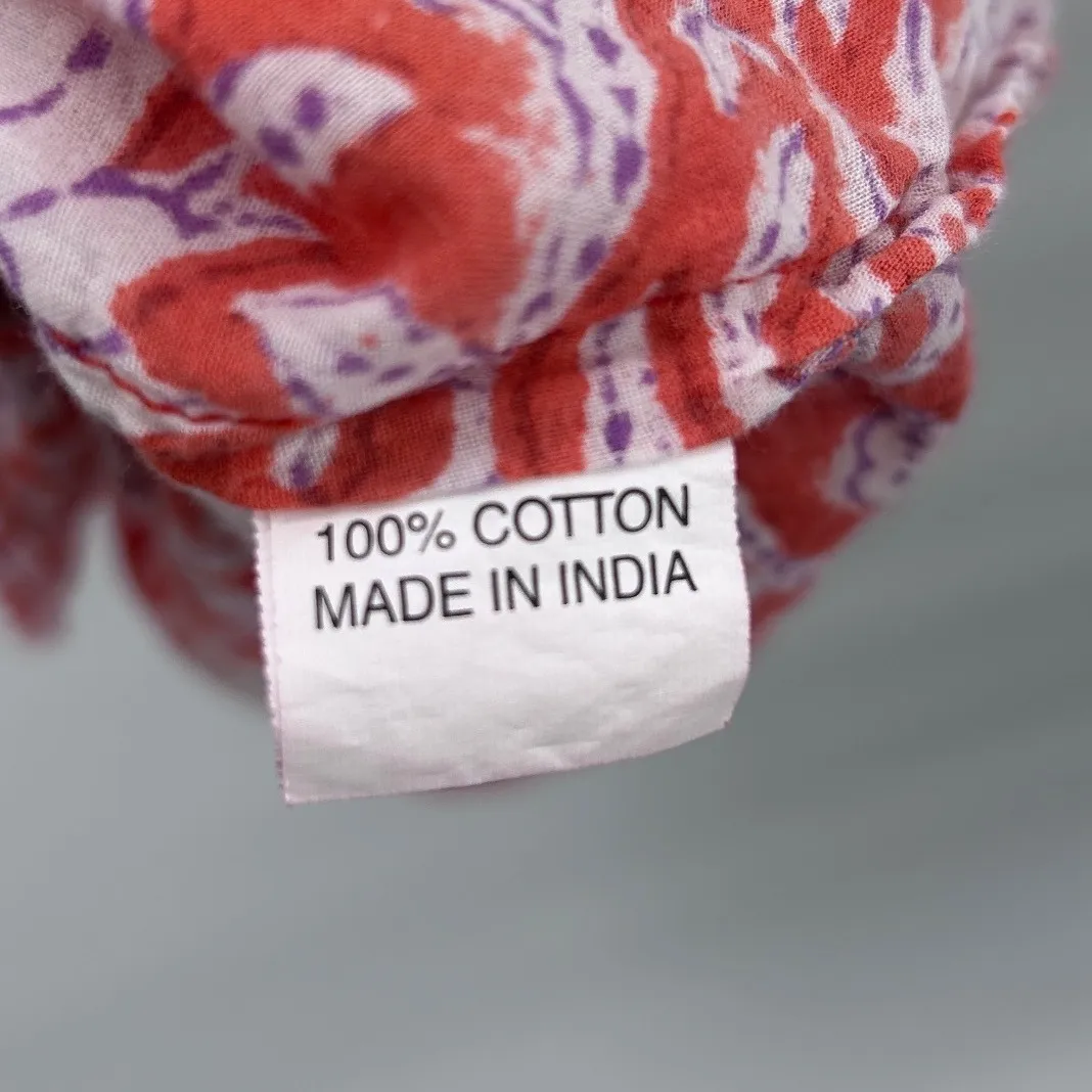 Roberta Roller Rabbit Red Floral Sleeveless‎ Button Up Tunic Tank Dress Size Med - Image 7