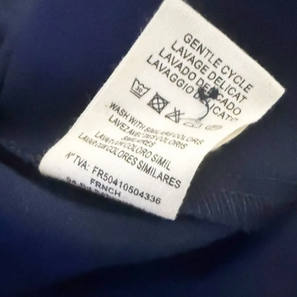 FRNCH | Laurine Jumpsuit Navy Blue Tie Belt Puffed Sleeve Button | Medium - Image 14