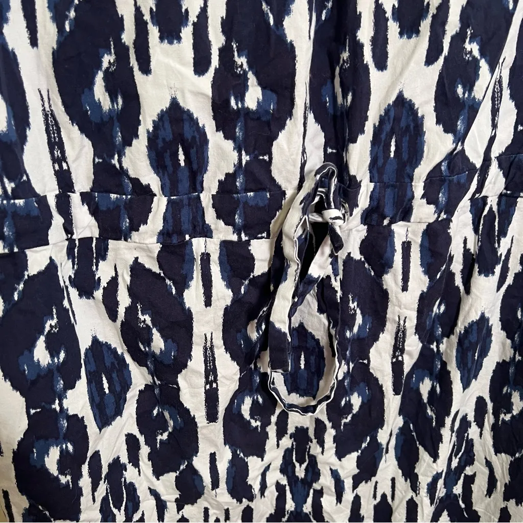 Lane Bryant Elastic-Neck Tie-Waist Midi Dress White Navy 16 - Image 7