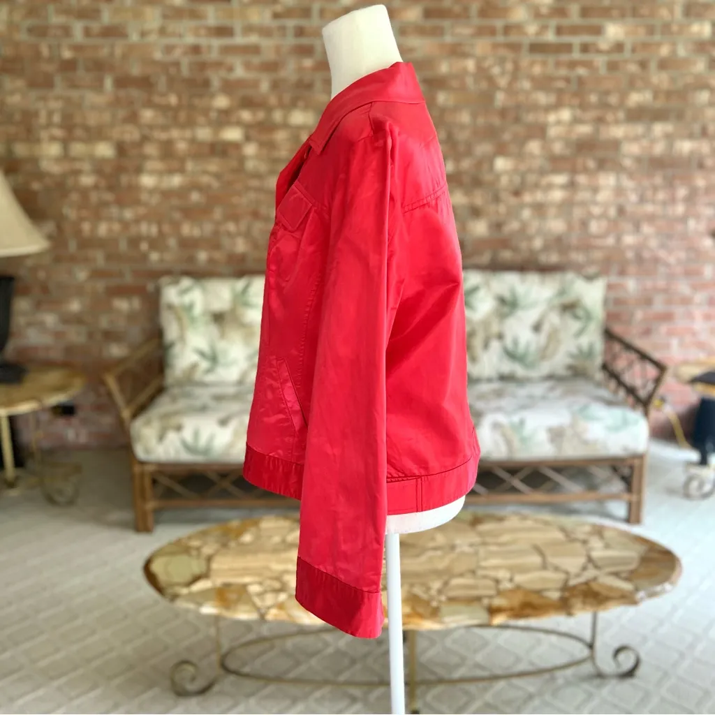 Chico's Chico’s Jacket Satin Red L/12 Evening Long Sleeve Elegant Party Work Classic Mod - Image 5