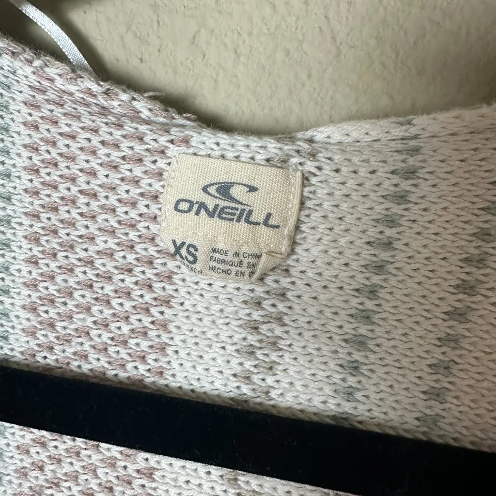 O'NEILL Bonfire Beach Hoodie Striped Pullover Knit Sweater Size XS - Image 6