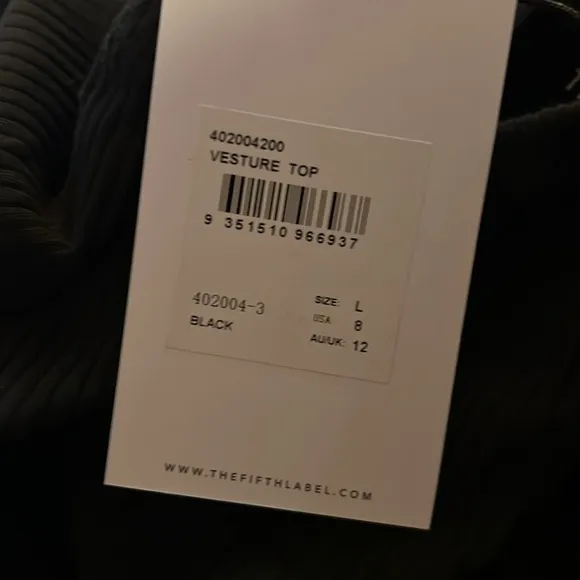 The‎ Fifth Label Ribbed Vesture Square Neck Black Cropped Top Size L NWT - Image 5