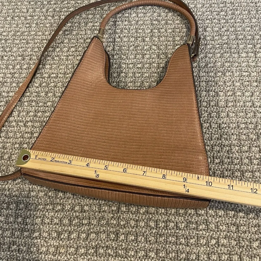 A New Day Purse Faux Leather Tan Shoulder Strap Textured Bag Crossbody Modern - Image 4