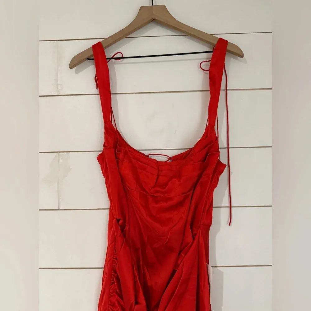 For Love & Lemons Anisa Asymmetrical Dress in Red - Image 4