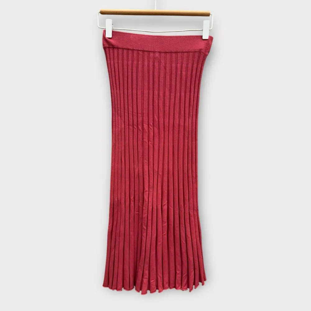 Margaret O Leary Cynthia Pleated Knit Skirt in Watermelon - Image 6