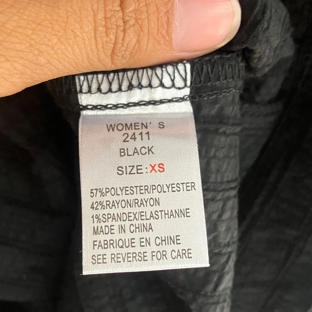 Woolrich Black textured light weight Button-Up Blouse XS #711 - Image 6