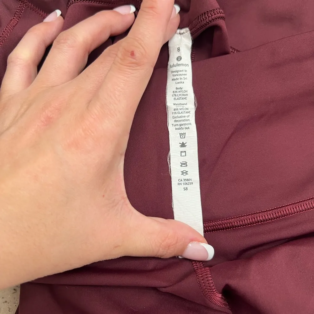 Lululemon Speed Wunder Mid-Rise Tight 28" *Speckle Shine Garnet/Garnet (Size 8) - Image 12