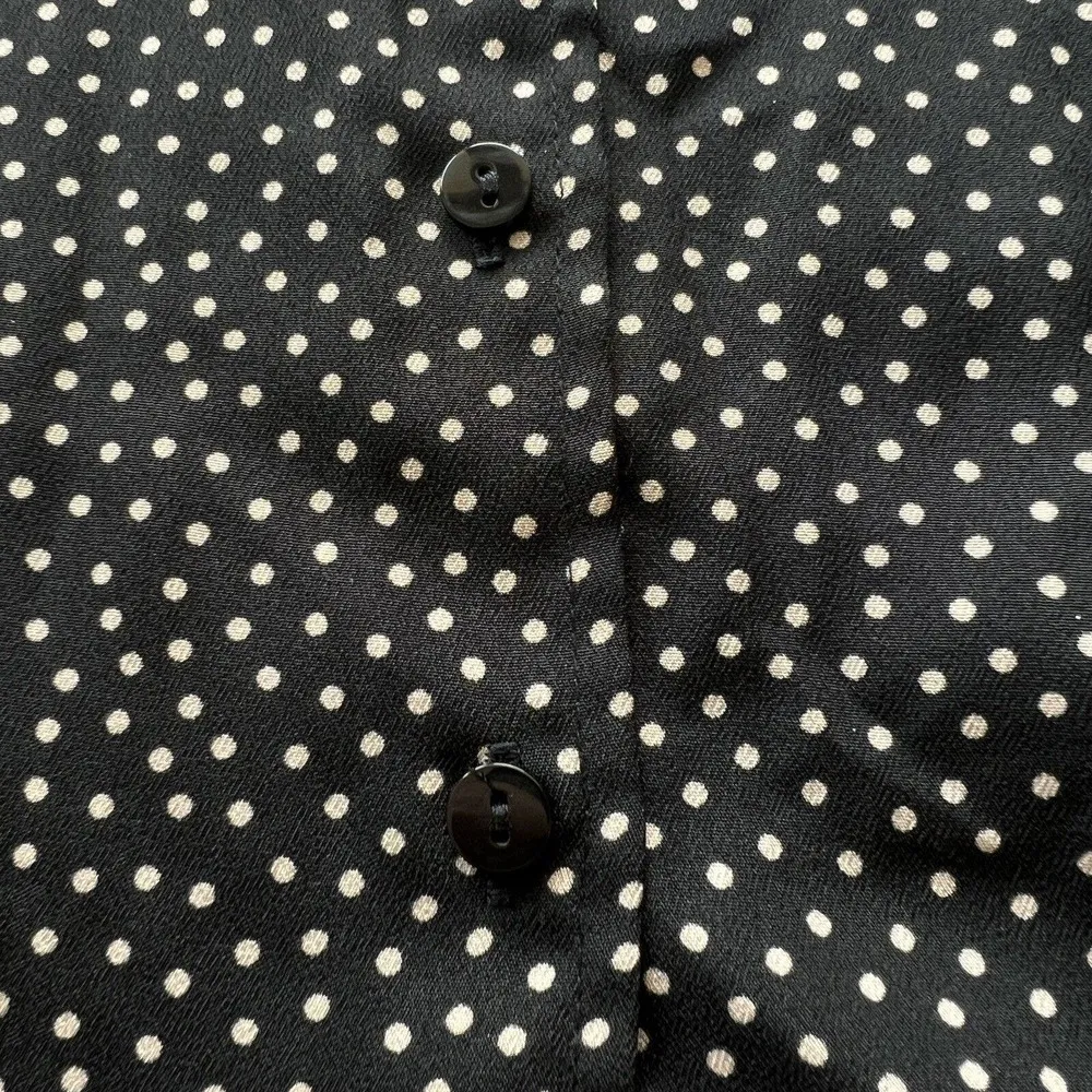 Precis Shirt Womens Polka Dot Button Down Black Size 10 - Image 12