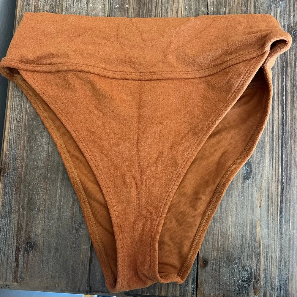Forever 21 Orange/Brown Terry Clothes Two Piece Bikini Size Large NWOT - Image 2