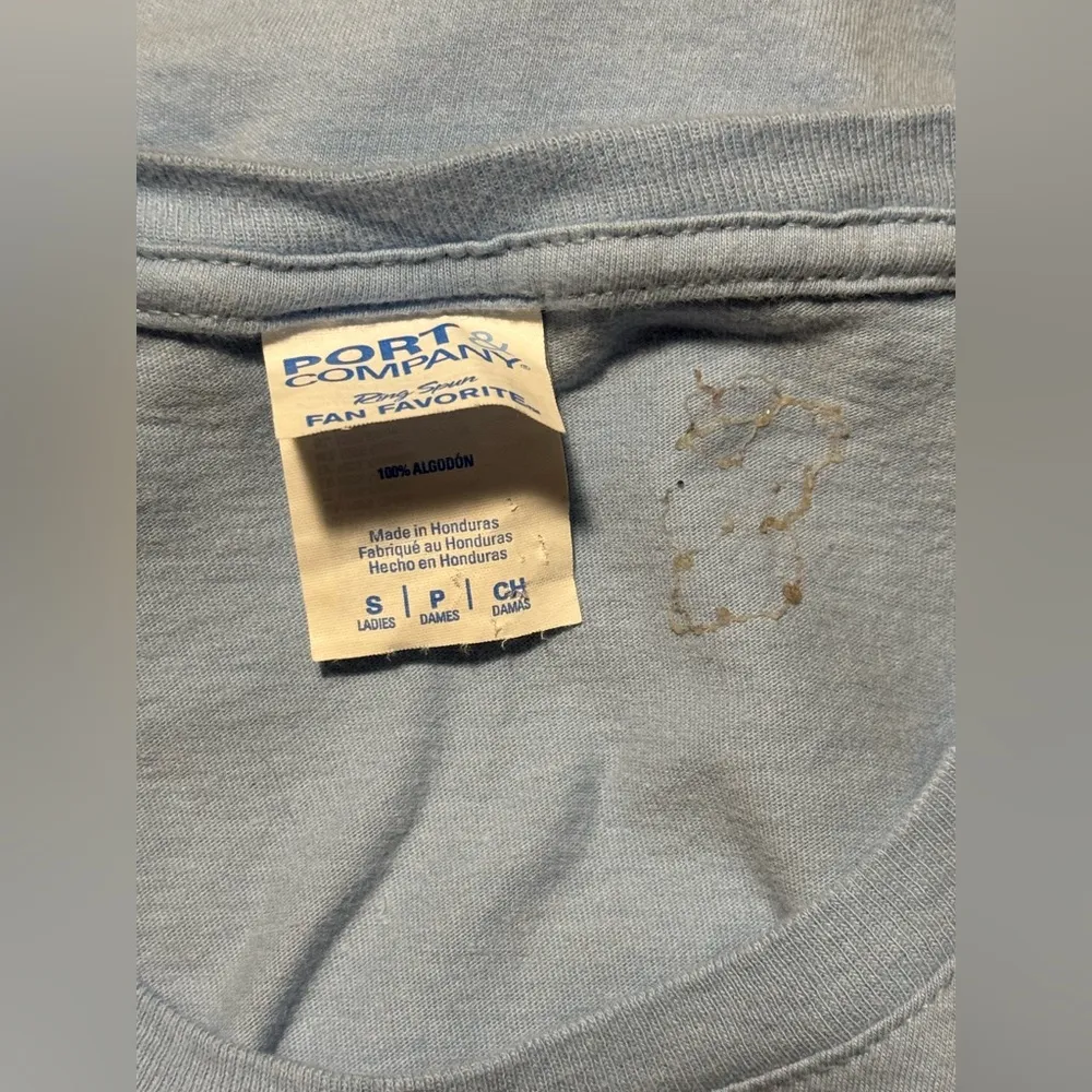 EUC Port & Company Blue, Pink and White Moon Vaporwave Aesthetic tee size small Blue - Image 9