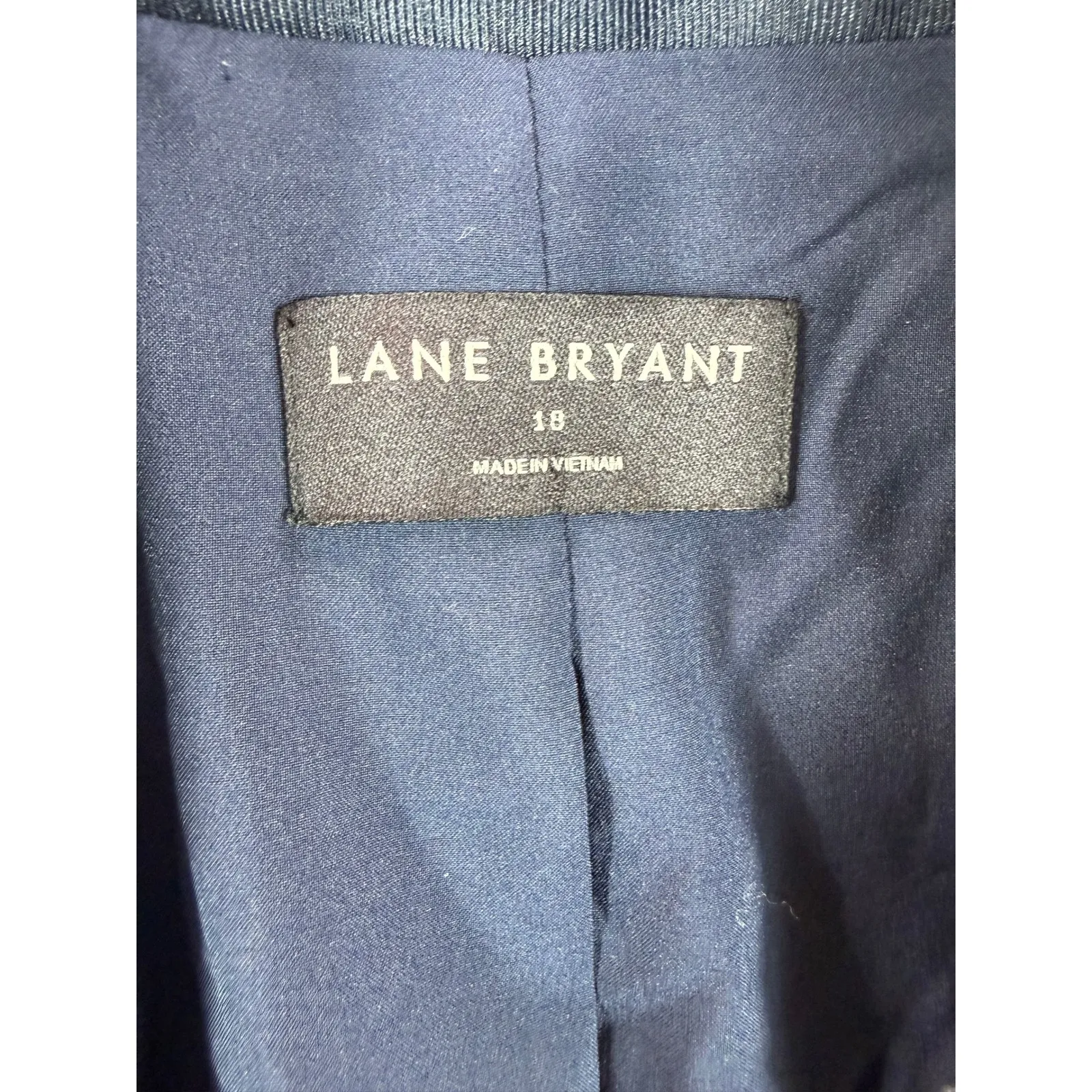 Lane Bryant Women Blue Plaid Tweed Blazer Jacket Plus Size 18 Gold Button Preppy - Image 3