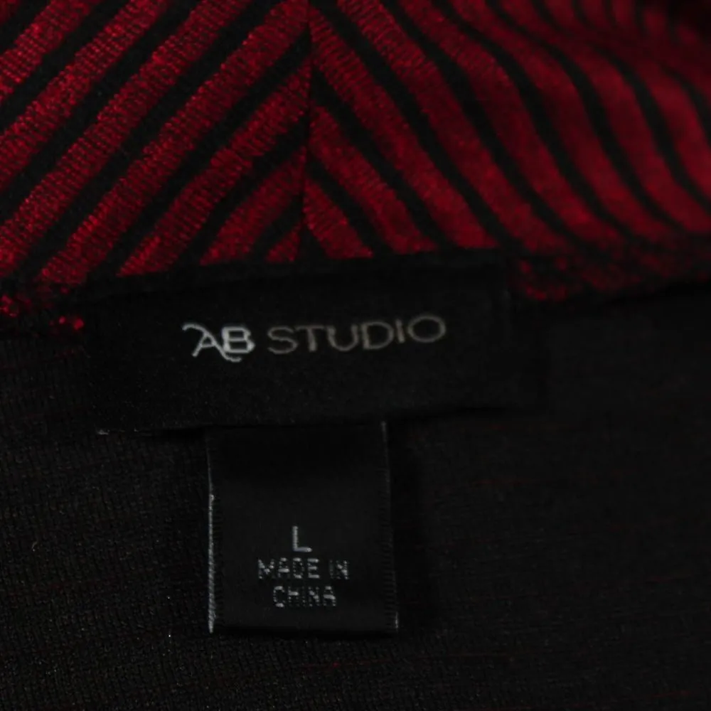 Red and Black Stripe Cardigan w/ Shawl Button Design NWT - Image 8