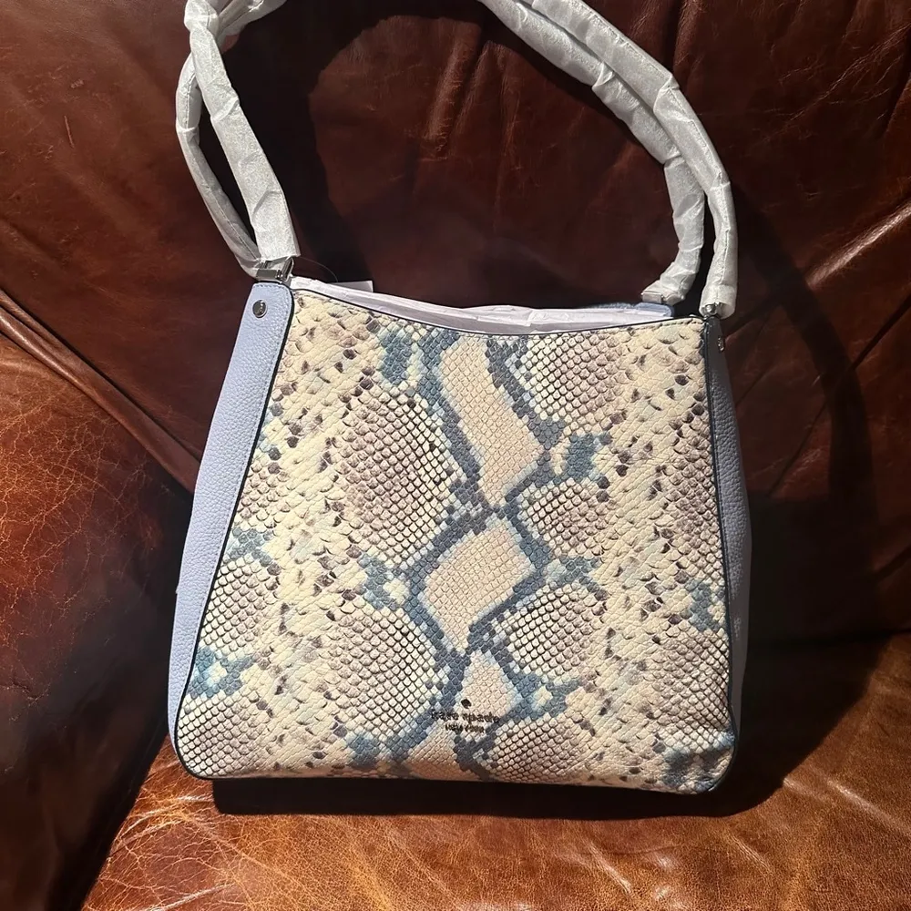 Kate Spade Leila Snake Embossed Medium Triple Compartment Shoulder Bag - Image 6