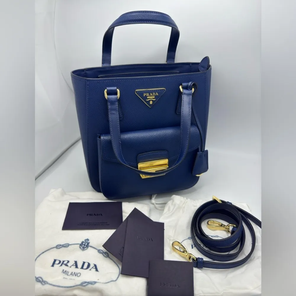 Prada Metropolis Saffiano Lux Leather Shoulder Bag Bruette NEW - Image 2