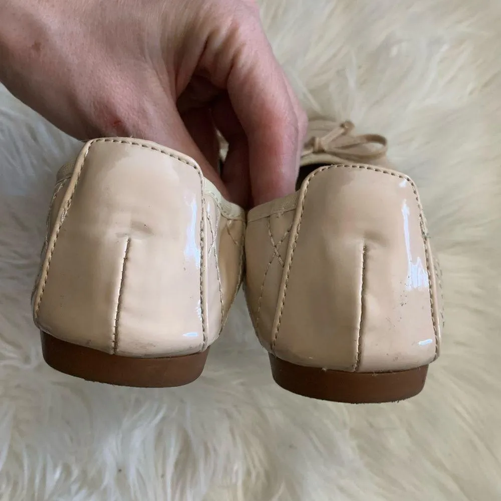 Beige Leather Ballet Flats Size 37 EU = 7 women’s - Image 4