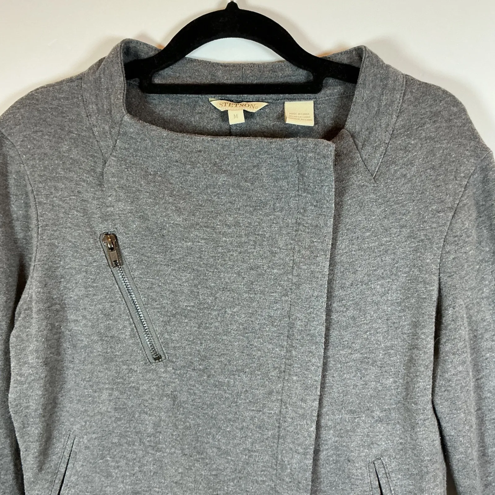 Stetson Gray Moto Jacket‎ Studded Western Style Womens Size Medium - Image 3