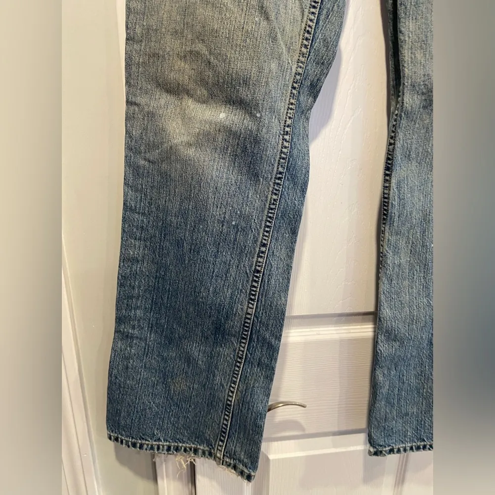 VTG L.L. Bean Size 12 T Boot Cut Cotton Denim Jeans Worn Distressed Med Wash Blue - Image 3