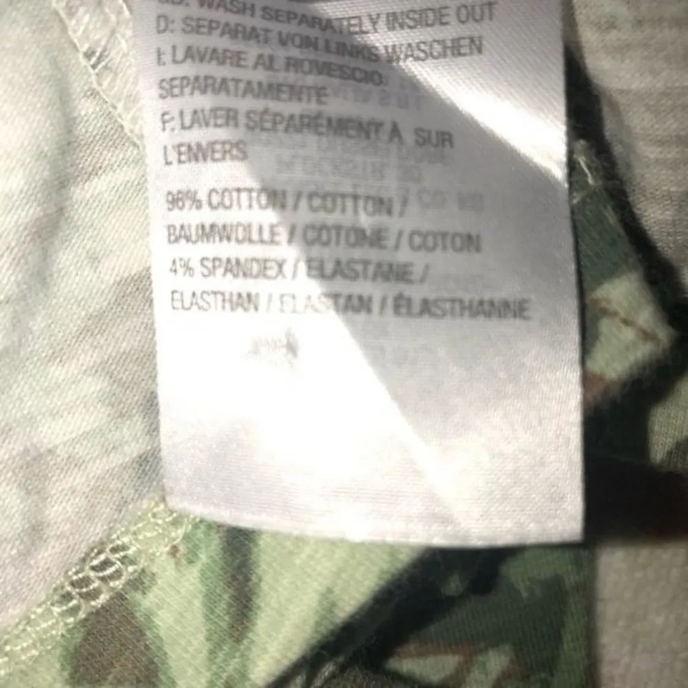 Denim & Co Top Size XS Camo Style Print Tunic Length Short Sleeves Cotton Blend - Image 6