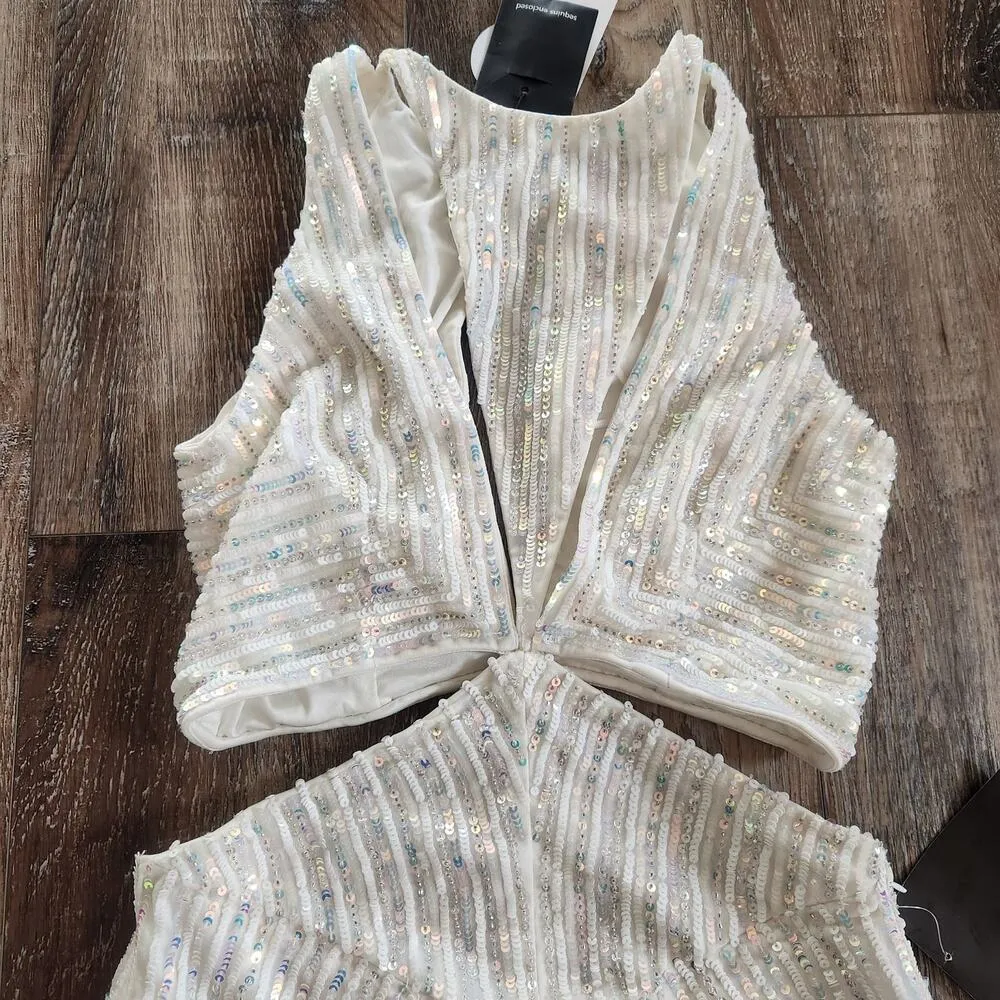 Retrofete Millie Dress in Geo White Sequin Size XS NWT Cutout Sleeveless Maxi - Image 4
