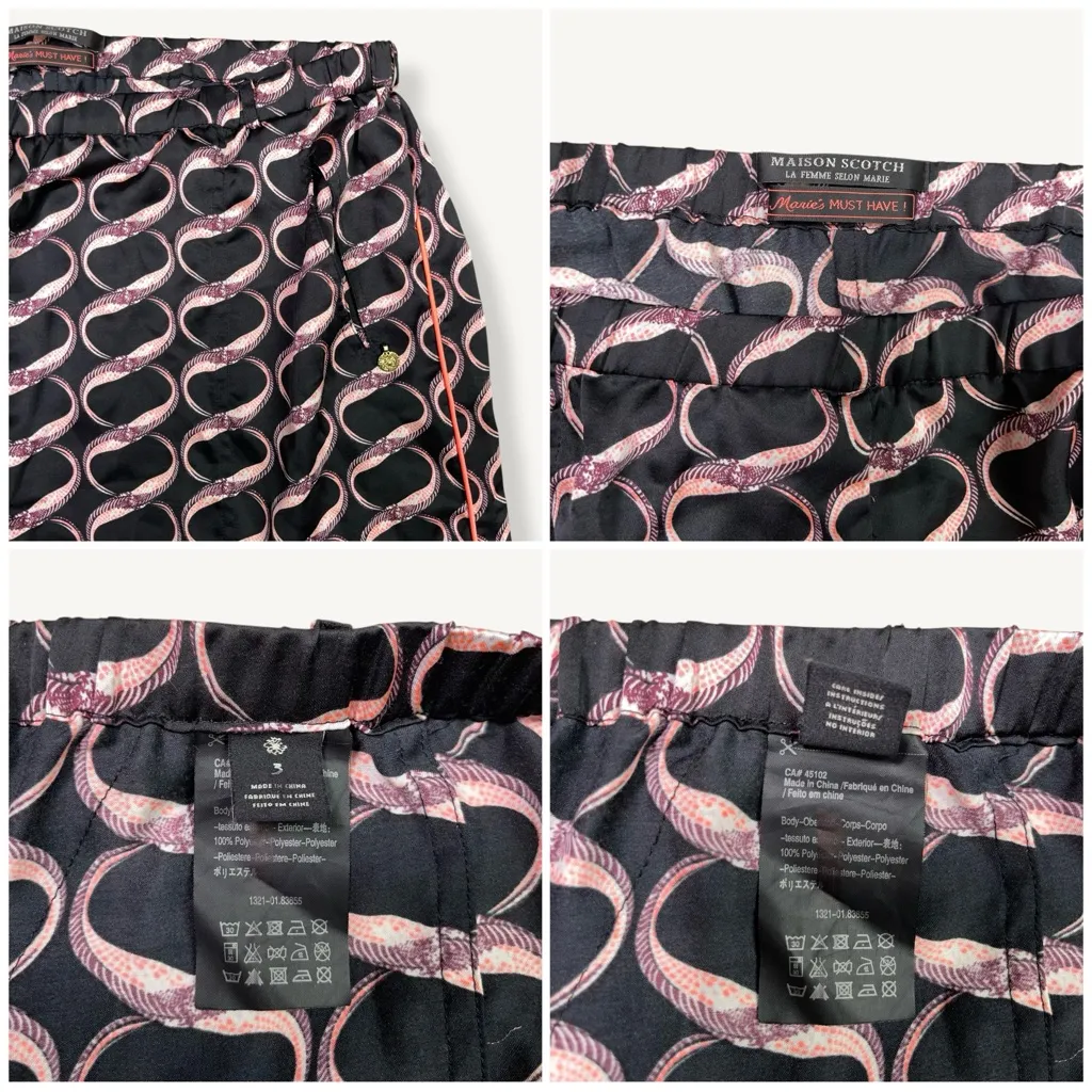 Maison Scotch Vintage Satin Chain Print Piped Trim Pants - Image 11