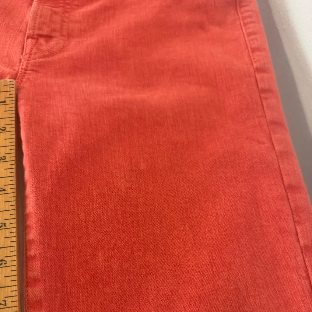Mother The Swooner Rascal Ankle Fray Jeans Flame Scarlett High Rise Skinny Sz 28 Orange - Image 5