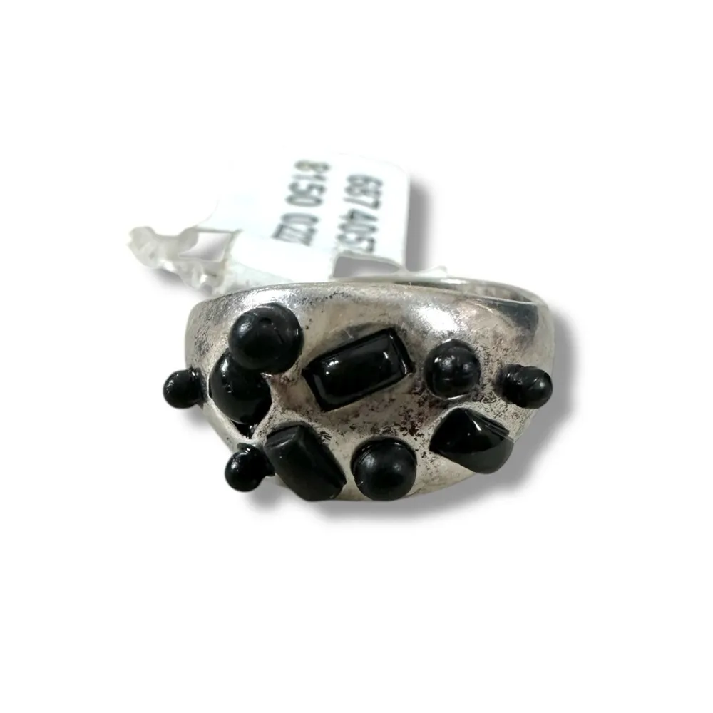 Free People Pixie Promo Ring Silver Black NWT Bohemian Grunge WhimsiGoth Size 7 - Image 5