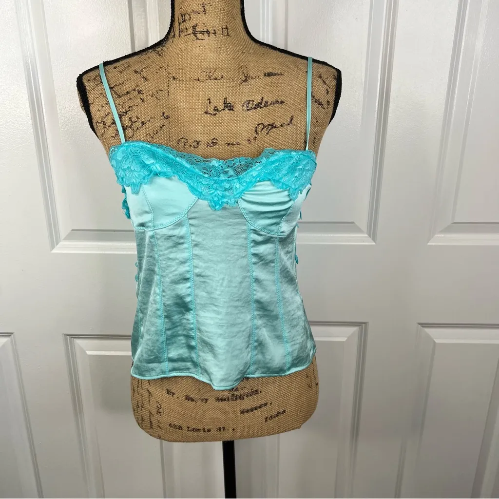 Sz M Free People Intimately Blue Lace Neon Nights Cami NWOT $50 MSRP - Image 4