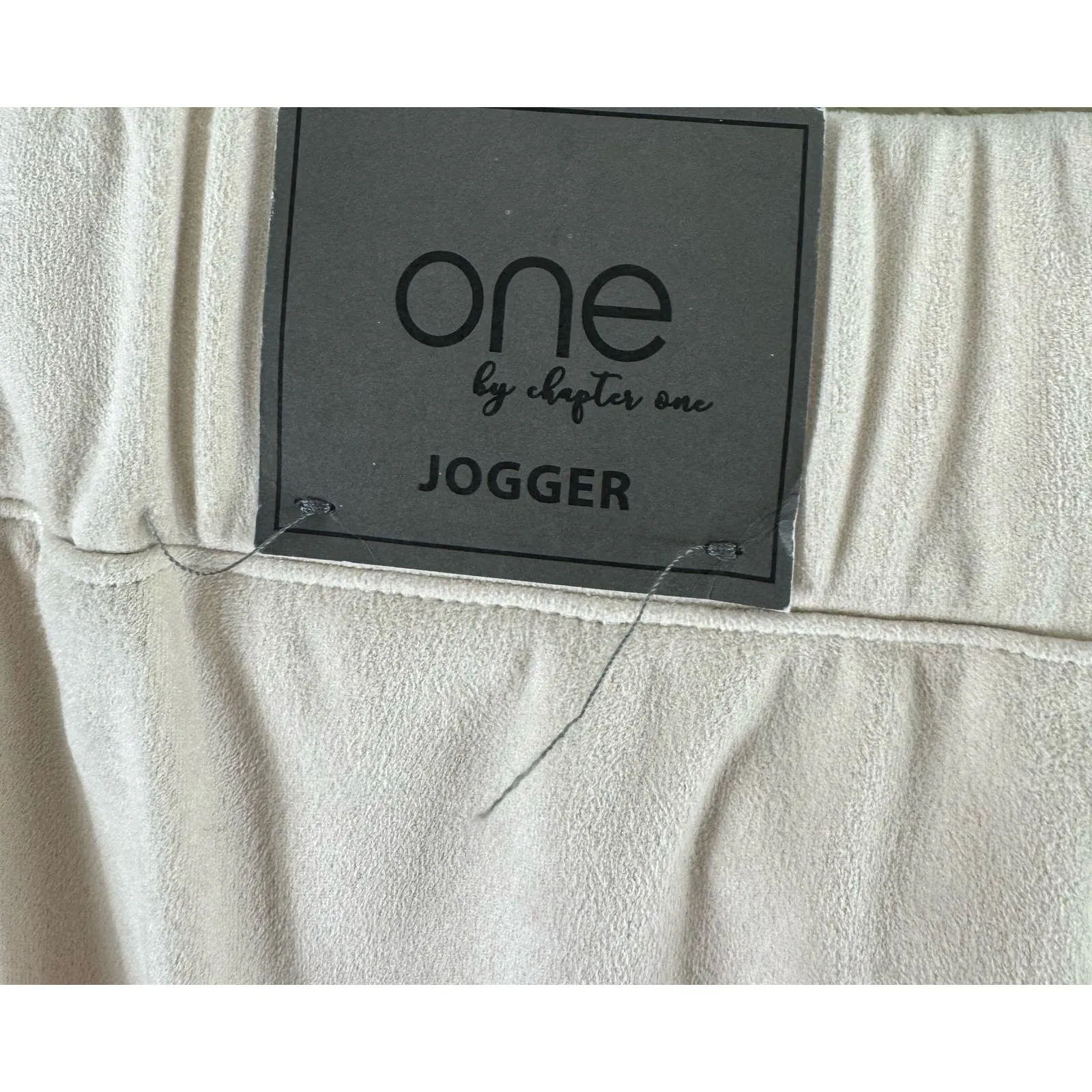 One by Chapter One NWT Cream Suede Jogger Pants Large - Image 6