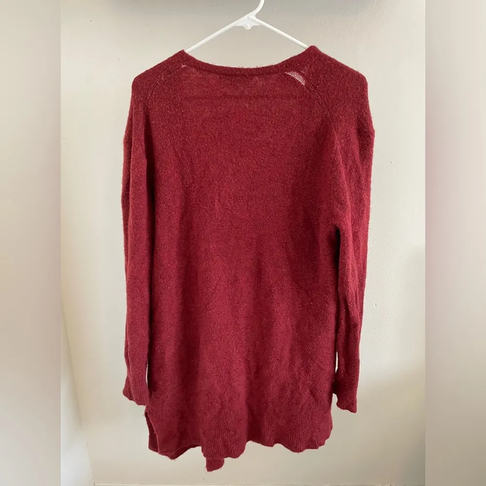 Madewell Kent Cardigan Sweater in Coziest Yarn Burgundy (Small) - Image 3