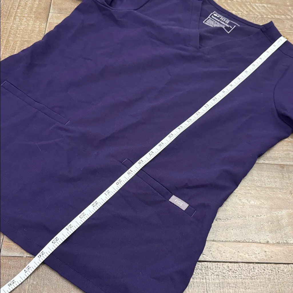 Figs Deep Purple V-Neck Scrub Top - Image 4