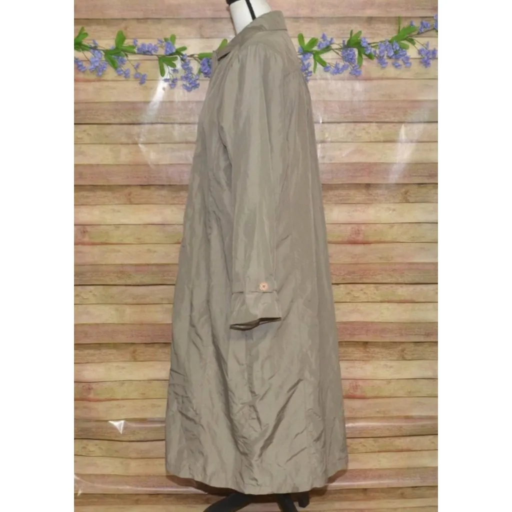 London Fog Ladies Brown Windbreaker Trench Coat Classic Size 18 Quilted Liner - Image 3