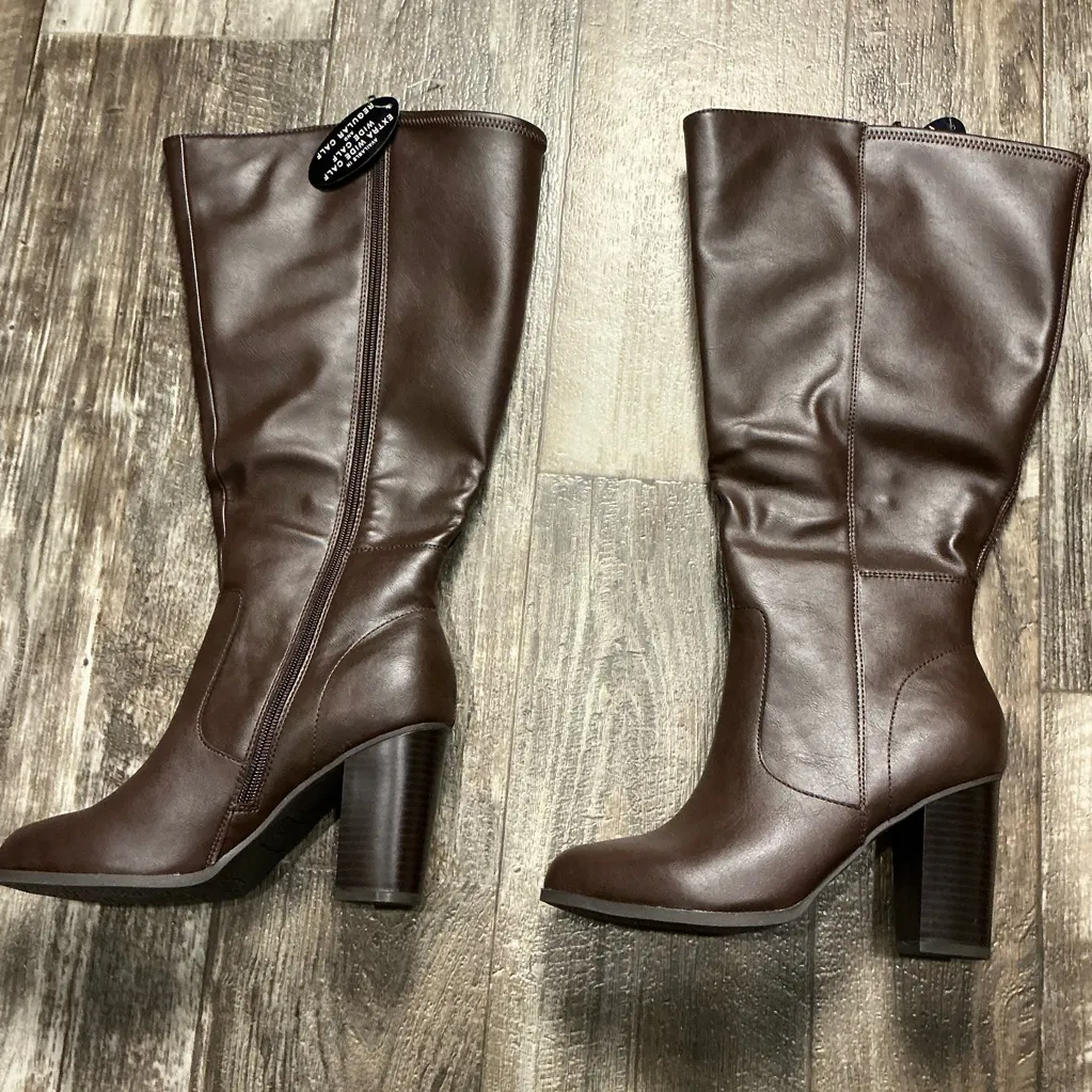 Style & Co Elegant Brown Knee-High Women's Boots Size 7W Extra Wide Calf - Image 6