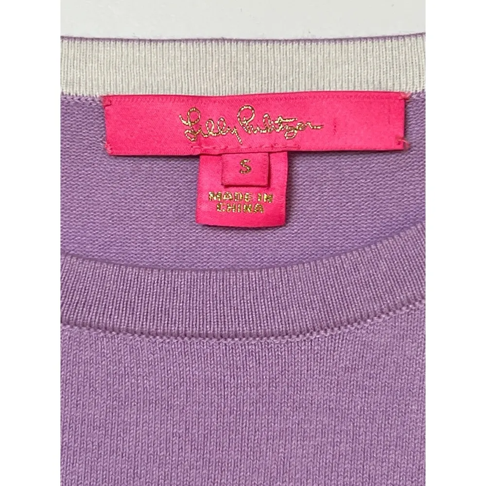 Lily Pulitzer Callee Lilac Freesia Crewneck Sweater Sz S Women - Image 10