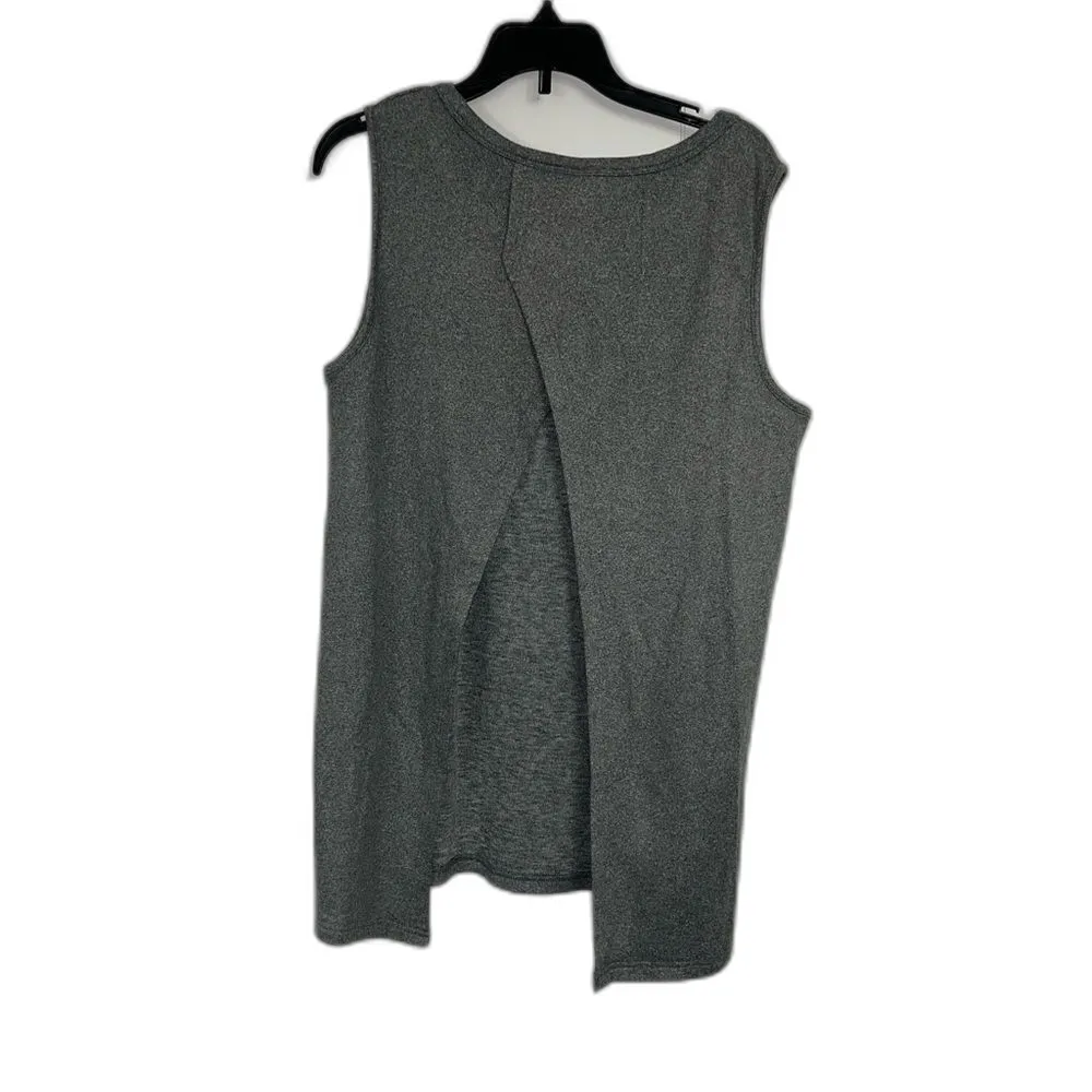 NWT Simple Suzanne Betro Gray Tank Workout Top with Cut Off Back Size Small - Image 4