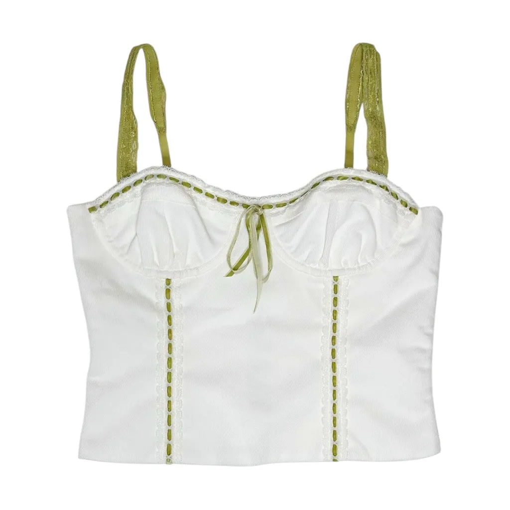 WITH JÉAN Ryder Corset, White/Green, XL - Image 6