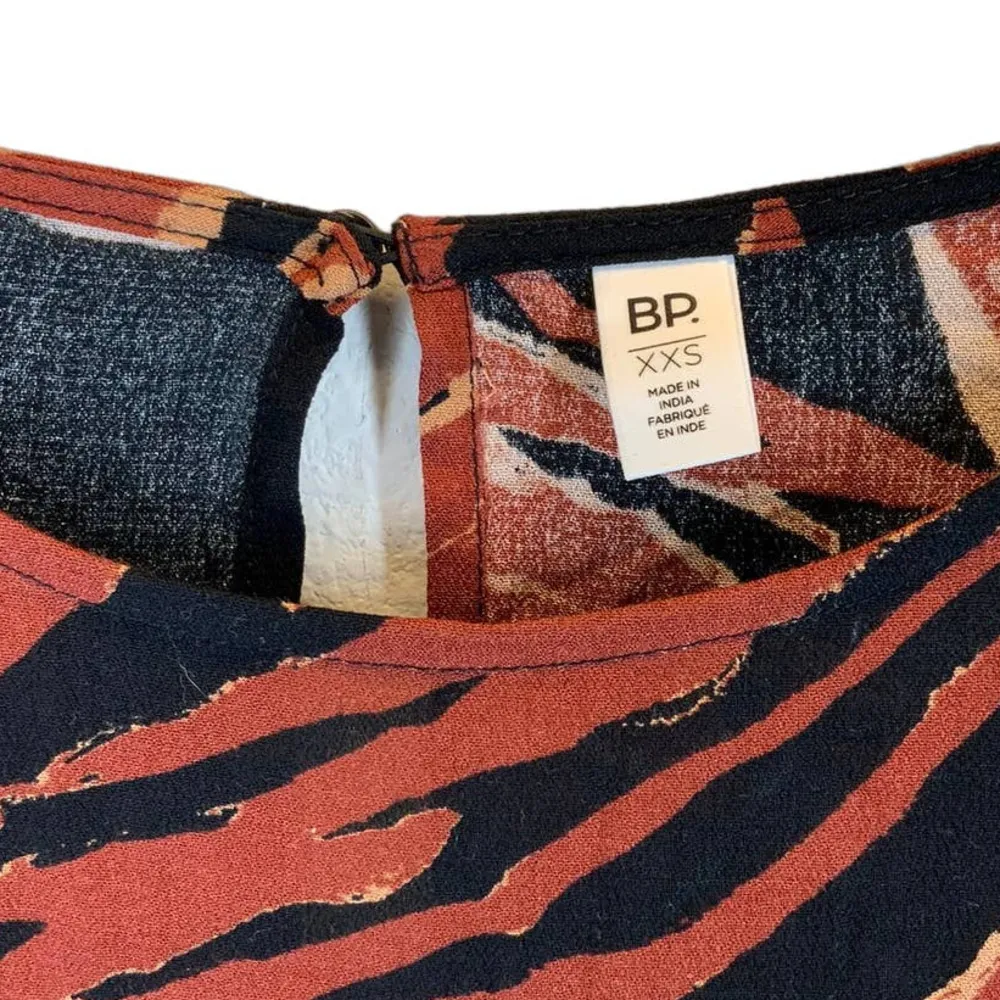 BP. by Nordstrom | NWT | XXS | Brown Burnout Tiger Stripe Long Sleeve Mini Dress - Image 6