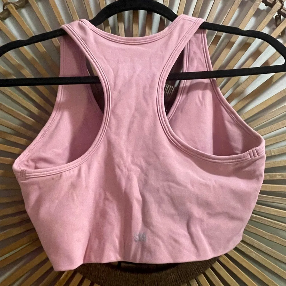 Women’s Splits 59 Pink V Neck Ruched Sport Bra Activewear Yoga Athleisure Size S - Image 8