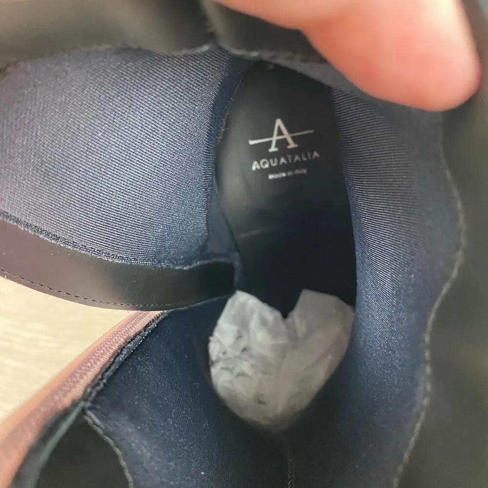 Aquatalia Mauve Black Snakeskin Embossed Leather Palomina Ankle Boots Sz.10 NWOB - Image 11