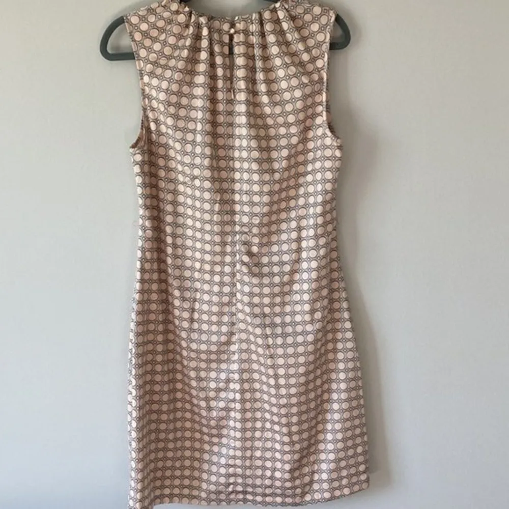 Manguun Collection Retro Dot Shift Silky Dress Size US 6 UK 38 Peach Color Orange - Image 7