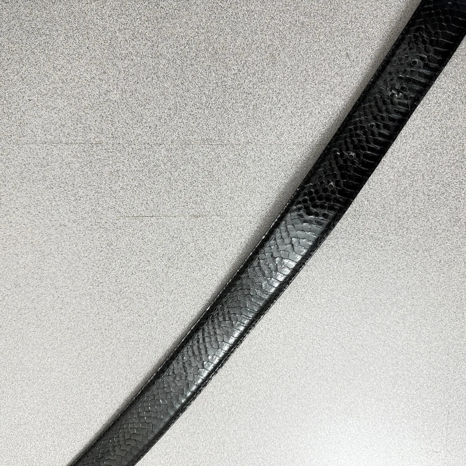 Vtg Morgan Taylor Snakeskin Belt Womens Small Black 1.5in Leather 80s 90s - Image 3