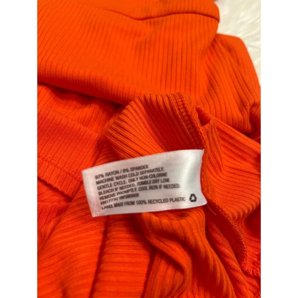 NWT Future Collective Kahlana Barfield Brown ribbed open back dress S Orange - Image 8