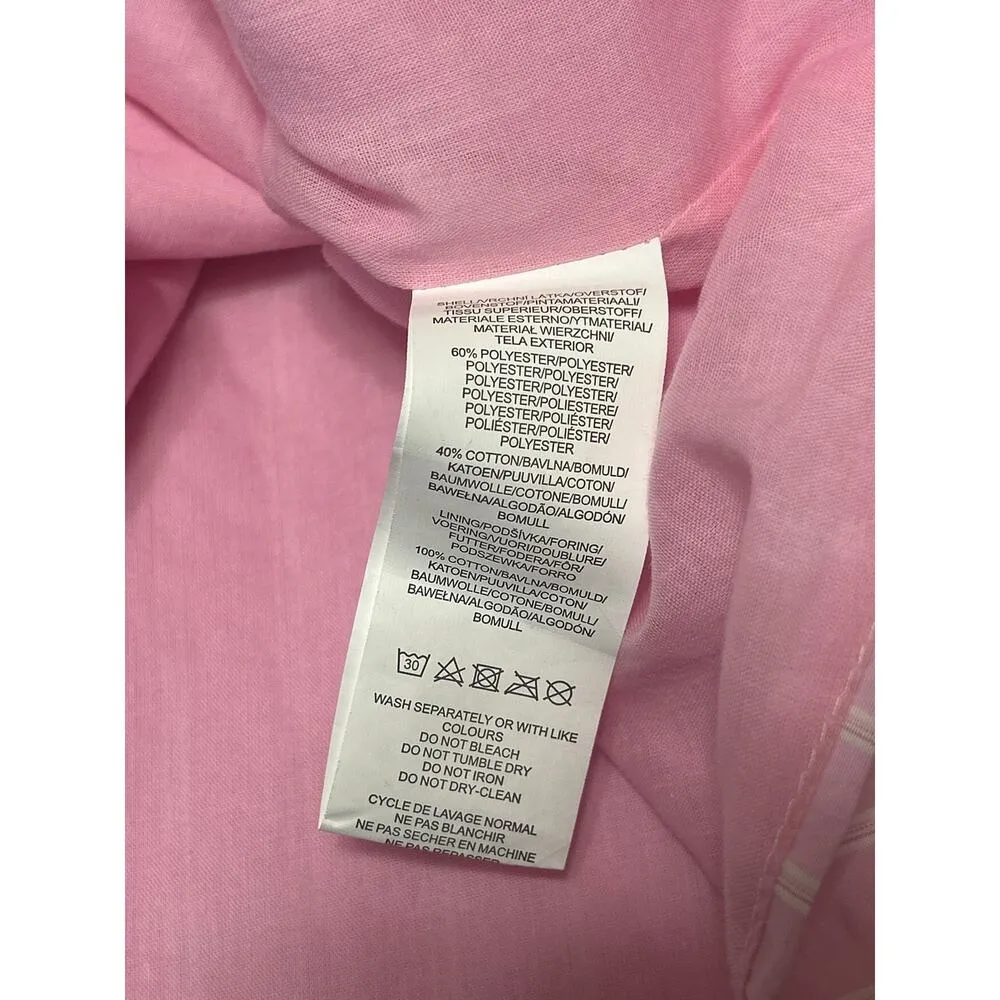 NEW Glamorous Pink White Striped Sleeveless Button Up Vest Top Shorts Set Sz 10 - Image 6