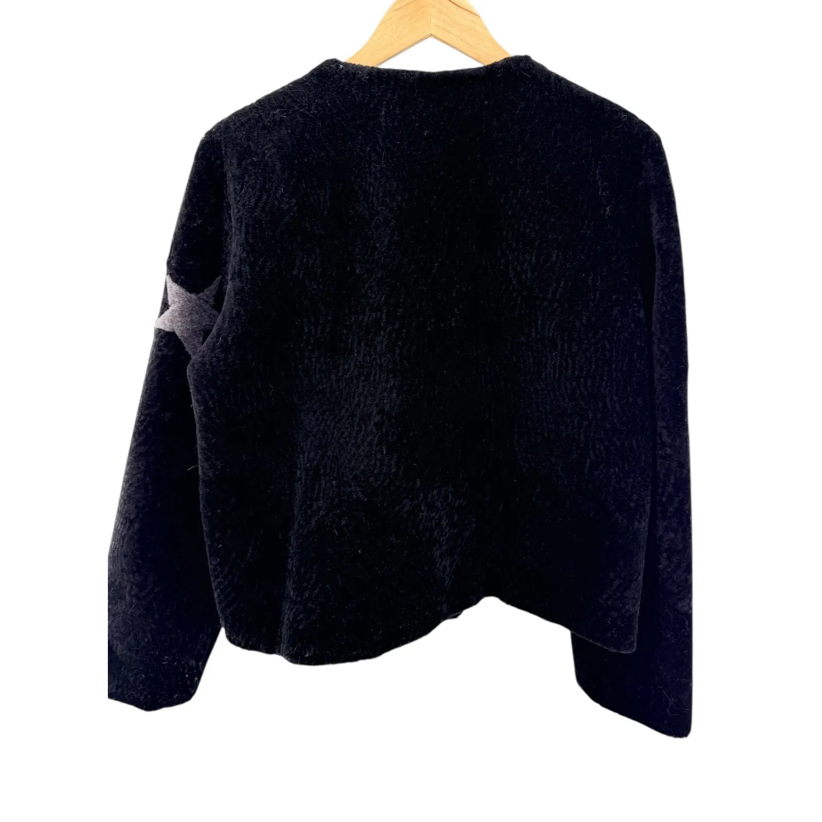 Annabelle SCBM Black Lamb Fur Star Jacket Cropped Lined Women's L Edgy Glam Size L - Image 6