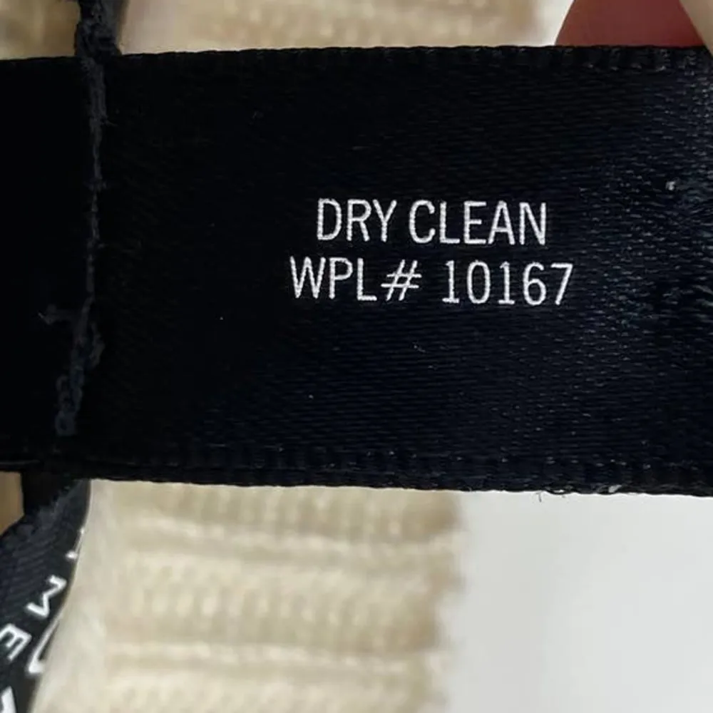 Aqua Cashmere Ribbed Crewneck Pullover Sweater Arm Cut outs Ivory Womens Large - Image 5